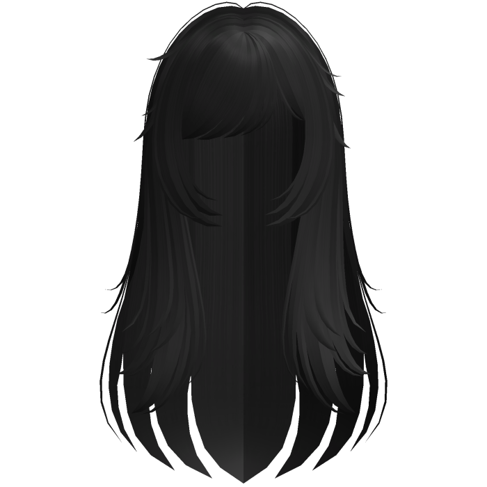Long Black Wispy Messy Hair