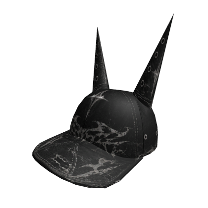Gray spiky horns cap