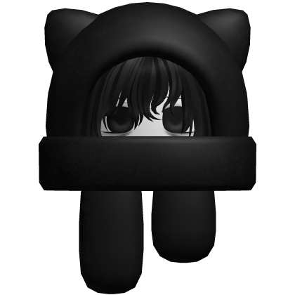 moe boy hair w oversized kitty hood black