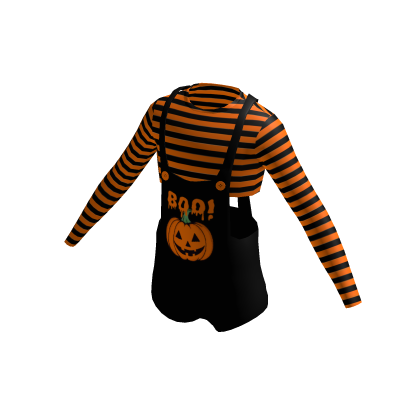 Pumpkin Orange Halloween Emo Overalls