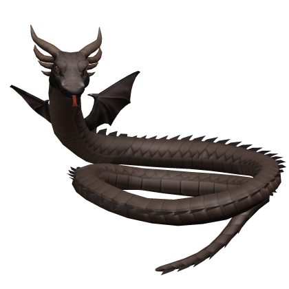 Brown dragon wrapped around neck