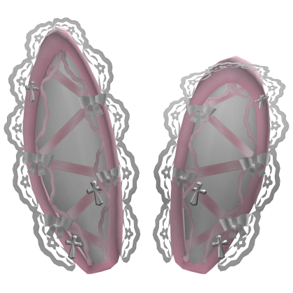 🎀 Gothic Cross Lace Bunny Ears Bows Pink White