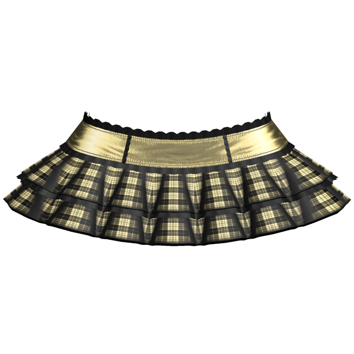 Light Yellow Emo Gothic Plaid Layered Ruffle Skirt
