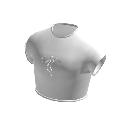 Cutesy White Ribbon Bow White Baby Tee thumbnail