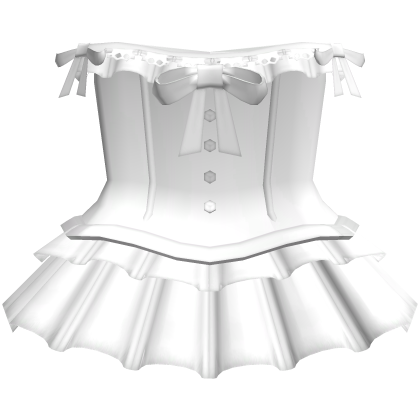Cute Ruffled Princess Corset Dress in White Roblox item