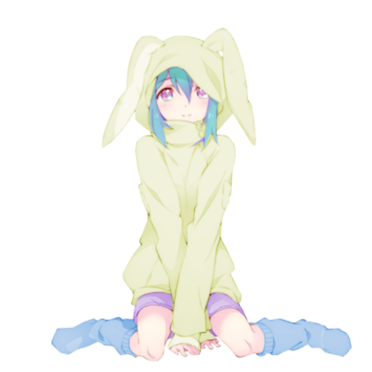 kawaii girl wearing bunny hoodie Roblox decal