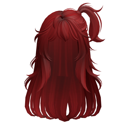 Anime Gyaru Hair w/ Ponytail & Bangs (Red) Roblox item