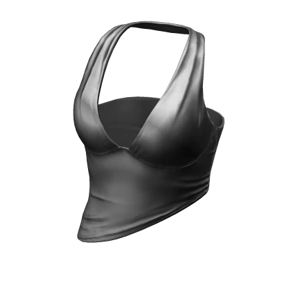 Halter Neck Top Silver Hem Baddie Knot Tee Shirt | Roblox Item