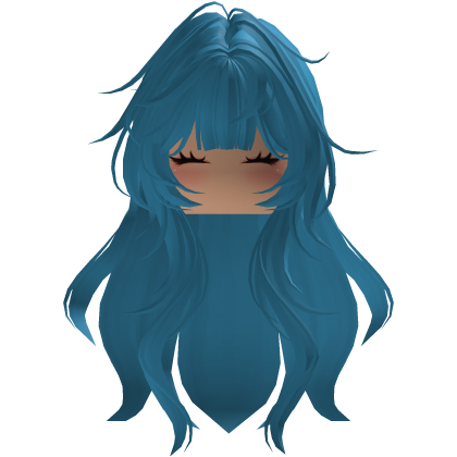 cute fluffy hair of a y2k emo girl (Blue) Roblox item