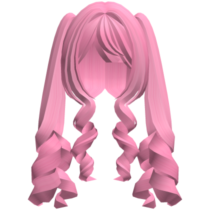 cute moe swirly long hot pink pigtails  Roblox item
