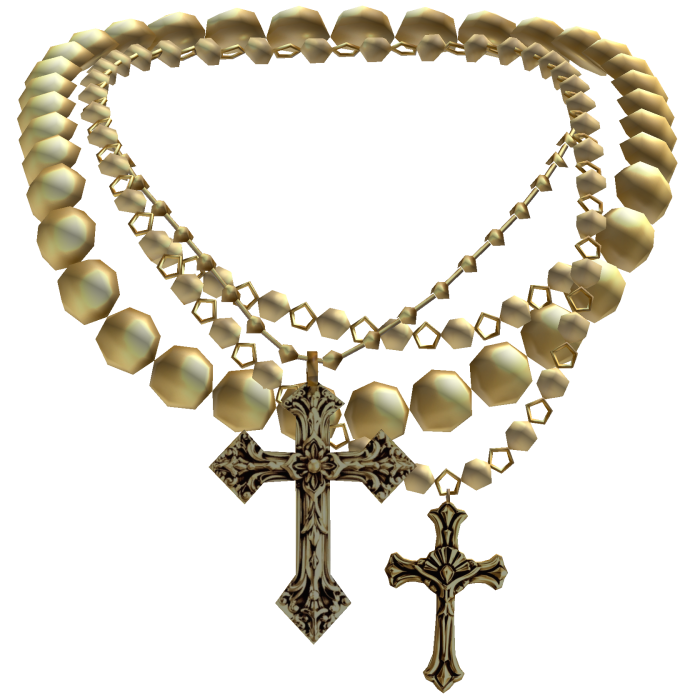 Gold Pearl Layered Jesus Cross Necklace