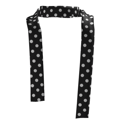 𖹭 cute black & white polka dot skinny scarf