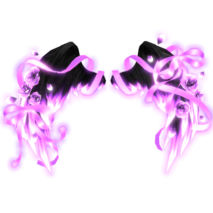 🎀 Glow Rose Petal Angel Wings Ribbons Bows Purple