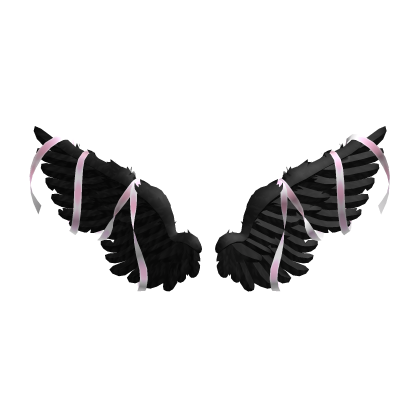 Ribboned Wings Black Pink Roblox item