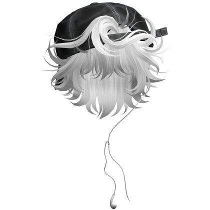 Wavy Grunge Boy Hair with NY Hat in White Roblox item