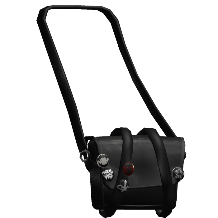 1.0 Black Emo Vkei Crossbody Messenger Bag w Pins