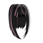 ୨♡ Cute pink and black hair straightened ♡୧