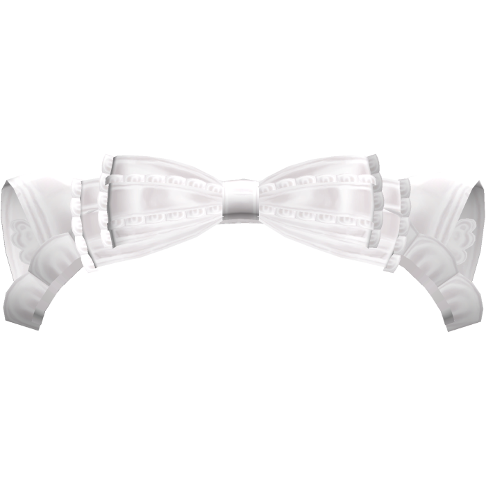 white cutecore neko ruffled coquette headpiece