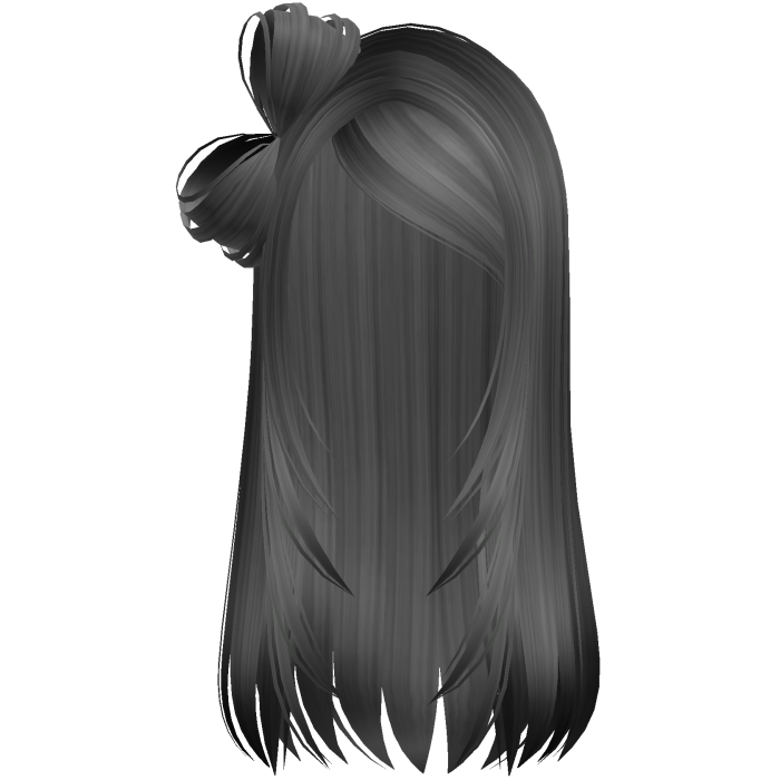 Long y2k goth emo bow Stone Grey Hair