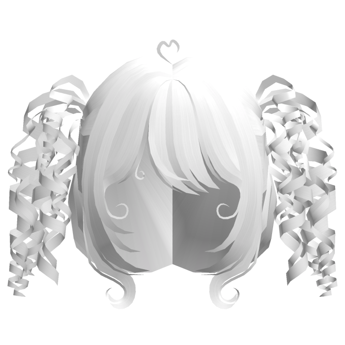 ♡ cute short doll curly pigtails in white
