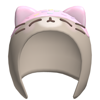 ୨୧ : cute sprinkle kitty icing hood ♡ brown Roblox item