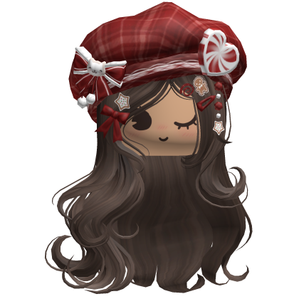 ♡ Christmas Swirls w/ Beret (Brown)