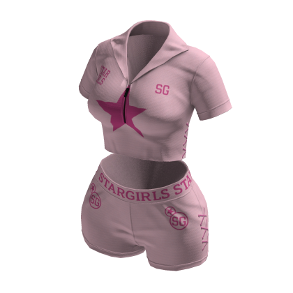 pink y2k star girls outfit set