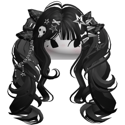 ♡ Scene Fluffy Gyaru Pigtails (Black)