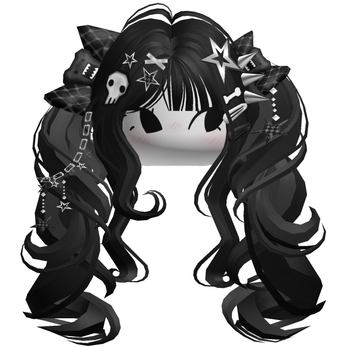 ♡ Scene Fluffy Gyaru Pigtails (Black)