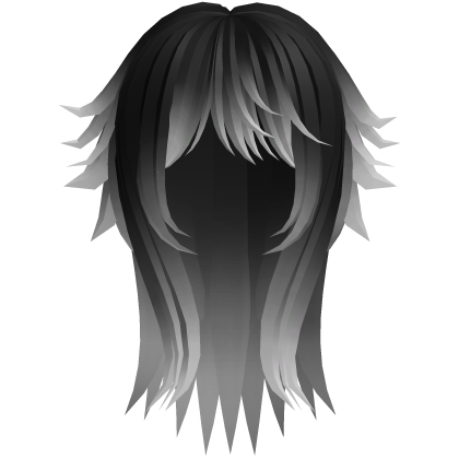 cute messy long moe hair with tufts in black white