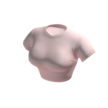Crop Top Pink Basic Tight Baby Baddie Tee Shirt