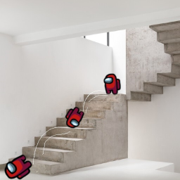 Push Impostors down the stairs