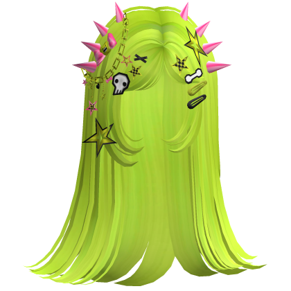 ♡ Scene Spiky Straight Hair (Neon Green)