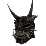 Wooden Oni Black Skull Helmet