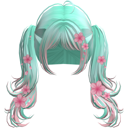 Flowy Wavy Pigtails w/ Sakura Petals (Arizona) Roblox item