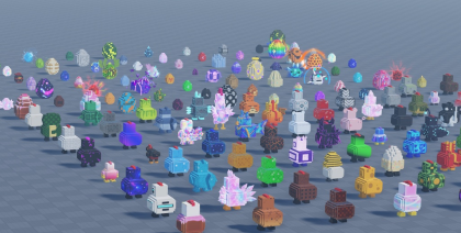 Massive Voxel Chickens & Hatching Eggs Pack  preview 2