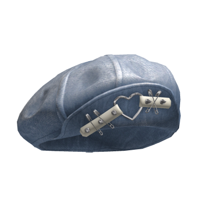 Stitched Flipped Heart Denim Cap Roblox item