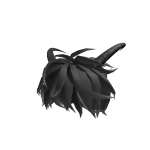Black Meshy Hair w/ Horn