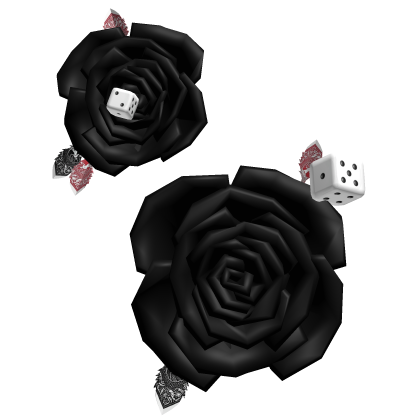 ♡ gothic black rose dice hair clip Roblox item
