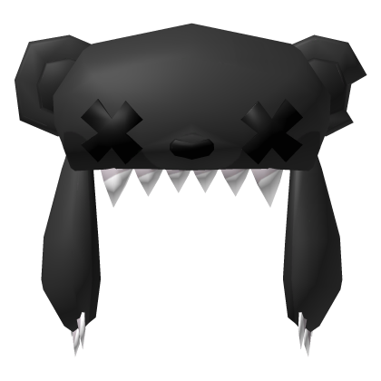 Low Poly Monster Bear Hat Black