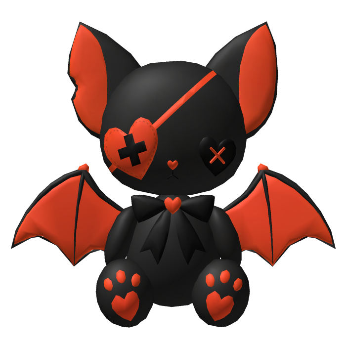 Goth Big Bat Plush - Black Orange Halloween