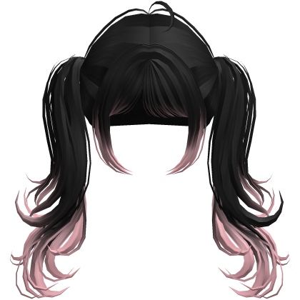 Flowy Long Igari Lolita Pigtails (Black&Pink) Roblox item