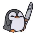 Penguin with a knife