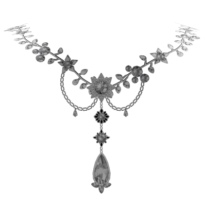 Light Silver Royal Floral Gem Necklace Roblox item