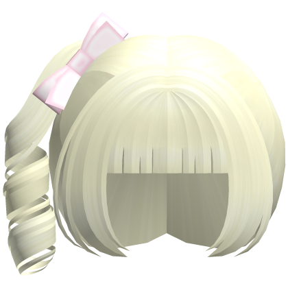 blonde kawaii curly side ponytail cutie