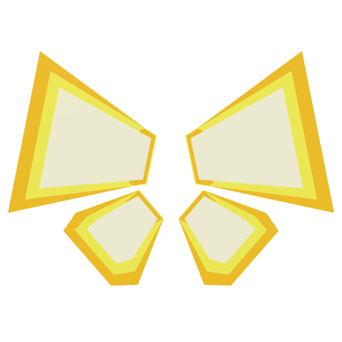 Yellow digital blocky butterfly wings