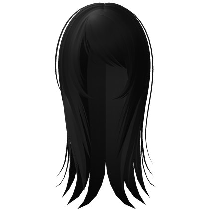☆ emo scene messy wispy long hair black