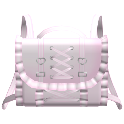 kawaii ruffled pink letter backpack 1.0 Roblox item