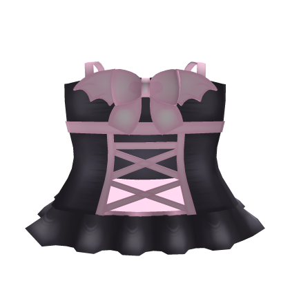 † : vestido gótico rosa e preto alcinha 3.0 Roblox item