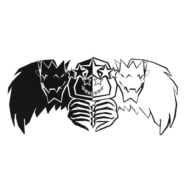 Cartoony Black&White Hood Star Dragon Wings Combo